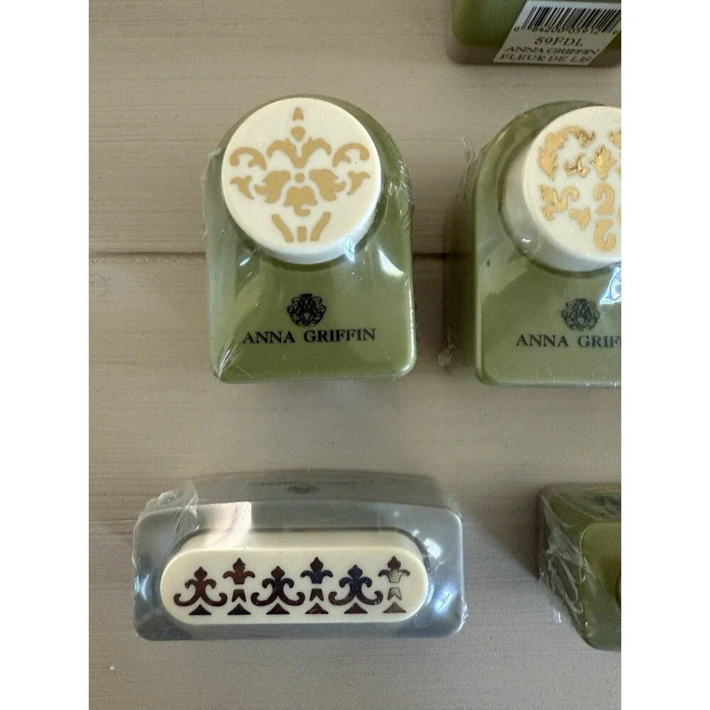 Anna Griffin Paper Punch Lot 6 Flourish Heart Flourish Iris Swirl Fleur *RED*